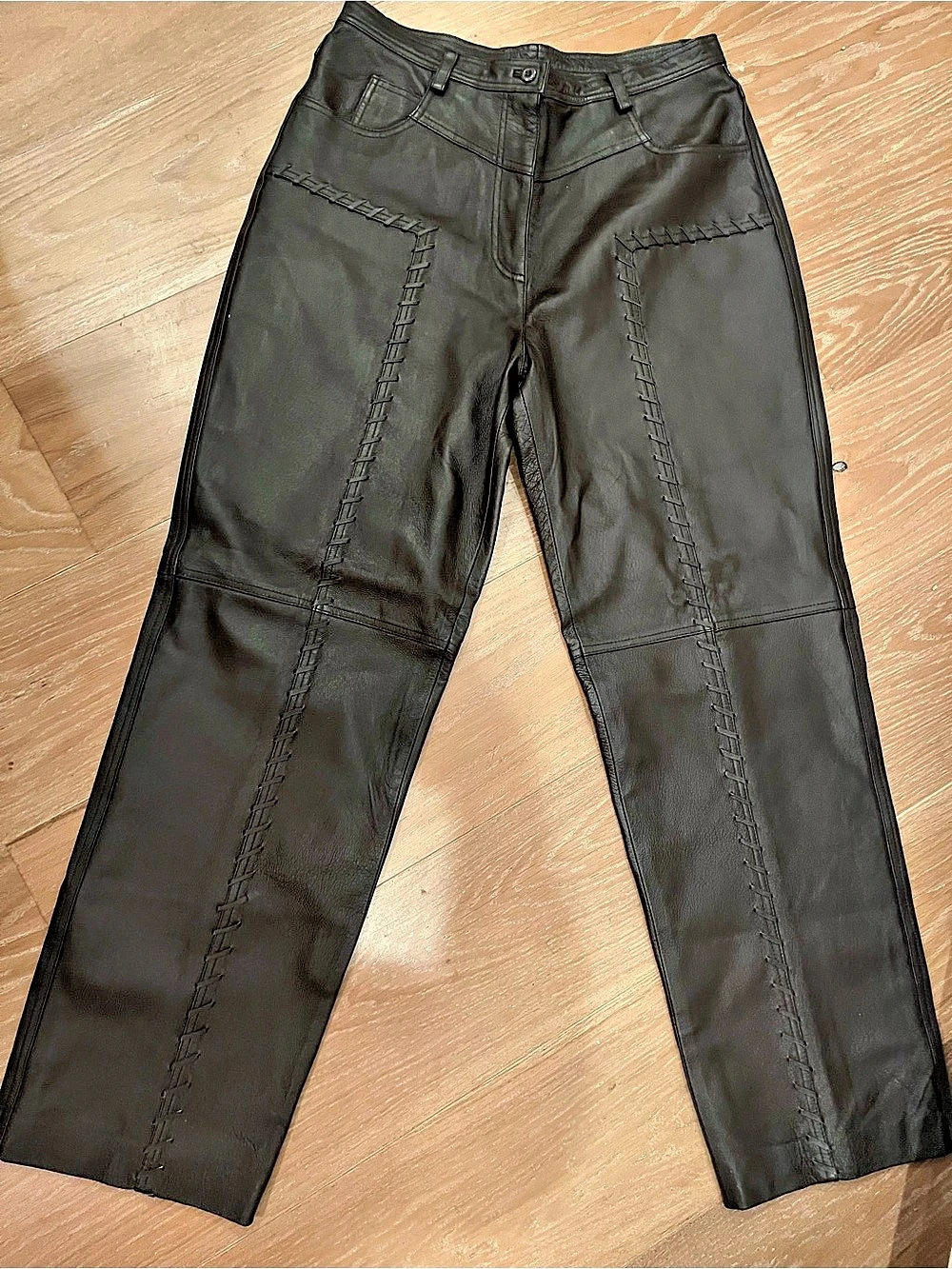 Together 100% Leather Straight Leg Pants Size 14